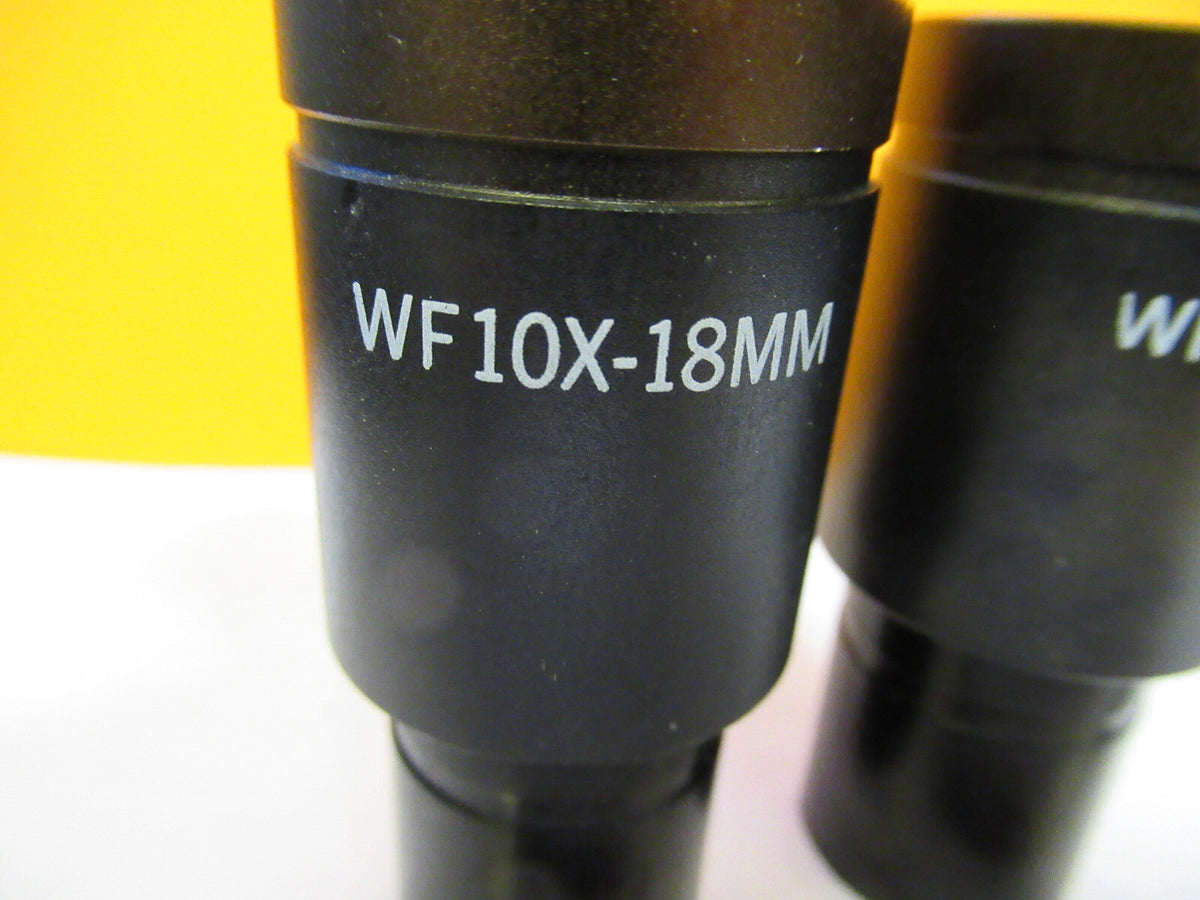PAIR GENERIC WF 10X-18mm OCULAR EYEPIECE MICROSCOPE PART AS PICTURED Y3-A-65