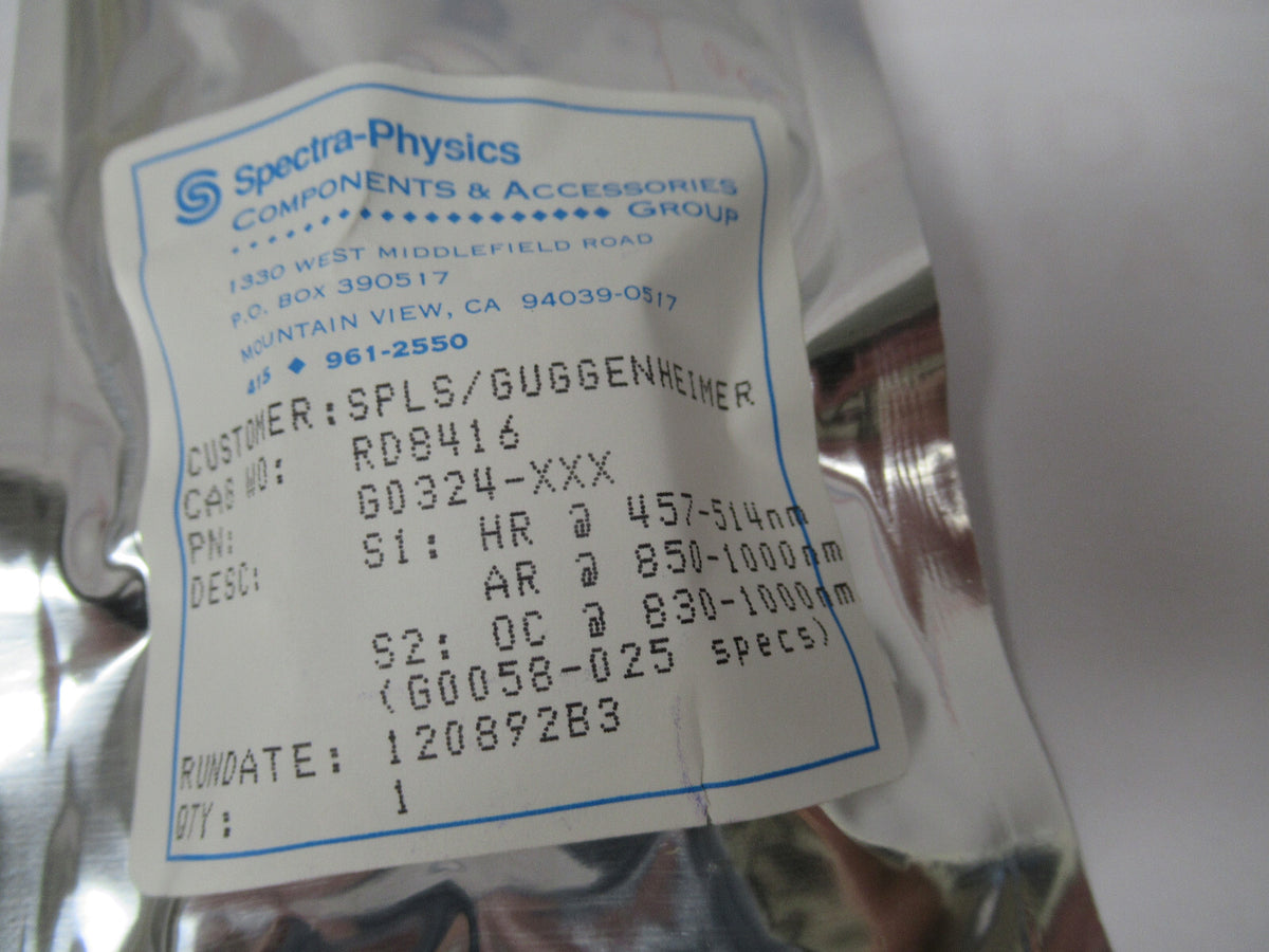 OPTICAL SPECTRA PHYSICS HR 457-514 nm COATED OPTICS AS PICTURED &W6-A-15
