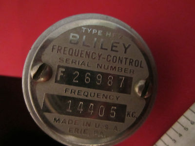 Vintage Wwii Bliley Electric Co. Quartz Crystal HF2 14405 Kc + Box + Instructions