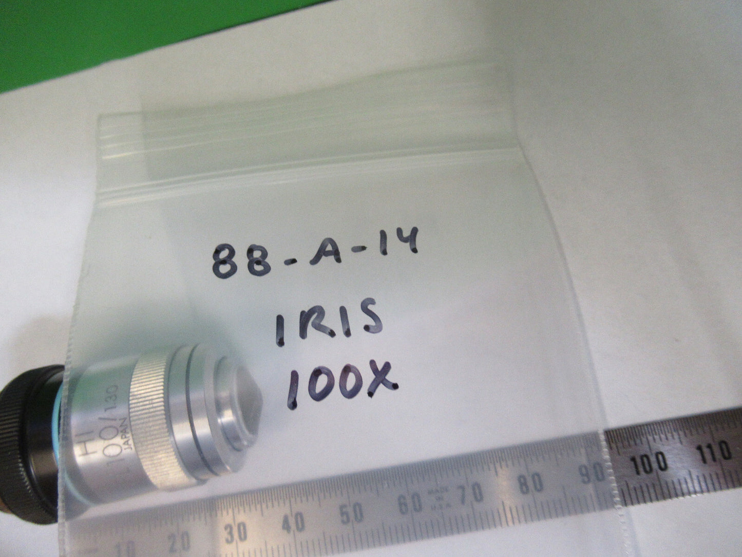OLYMPUS OBJECTIVE  FL 100X IRIS OPTICS MICROSCOPE PART AS PICTURED &88-A-14