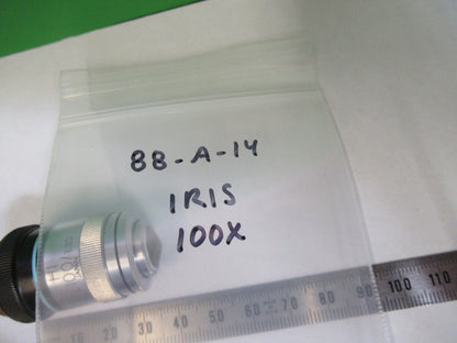 OLYMPUS OBJECTIVE  FL 100X IRIS OPTICS MICROSCOPE PART AS PICTURED &88-A-14