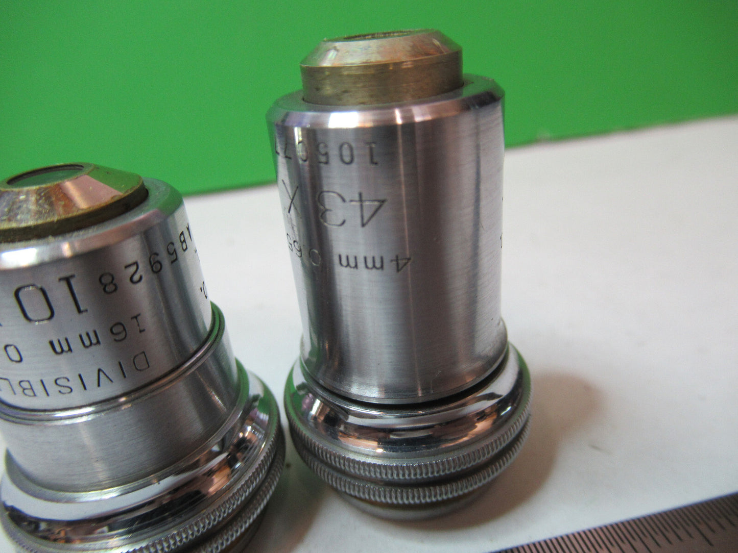 OBJECTIVE LOT BAUSCH LOMB 10X 43X OPTICS MICROSCOPE PART AS PICTURED X2-A-87