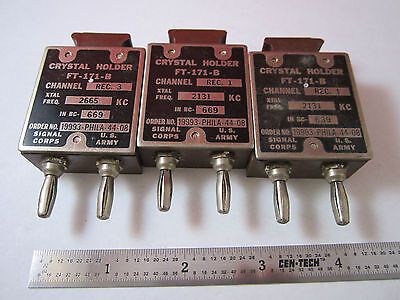 LOT 3 EA SIGNAL CORPS U.S. ARMY VINTAGE QUARTZ CRYSTAL FREQUENCY STANDARD BIN#17
