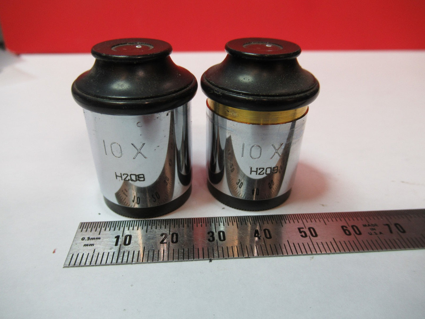 ANTIQUE SPENCER AO 10X EYEPIECE PAIR OCULAR MICROSCOPE PART AS PICTURED T7-A-64