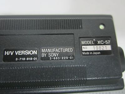 MICROSCOPE INSPECTION VIDEO CAMERA CCD SONY XC-57 OPTICS AS IS  BIN#N4-09