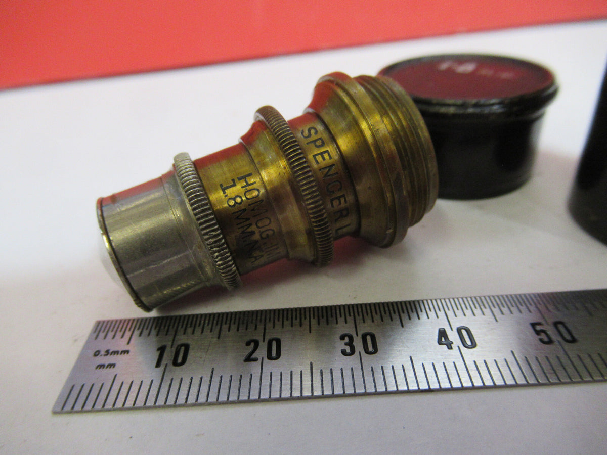 ANTIQUE BRASS SPENCER 1.8mm OBJECTIVE MICROSCOPE AS PICTURED &F8-A-86