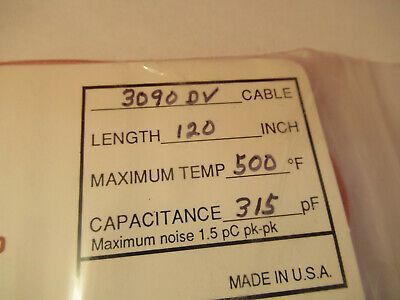 MEGGITT ENDEVCO CABLE 3090DV for ACCELEROMETER HIGH TEMP AS PICTURED &14-A-43