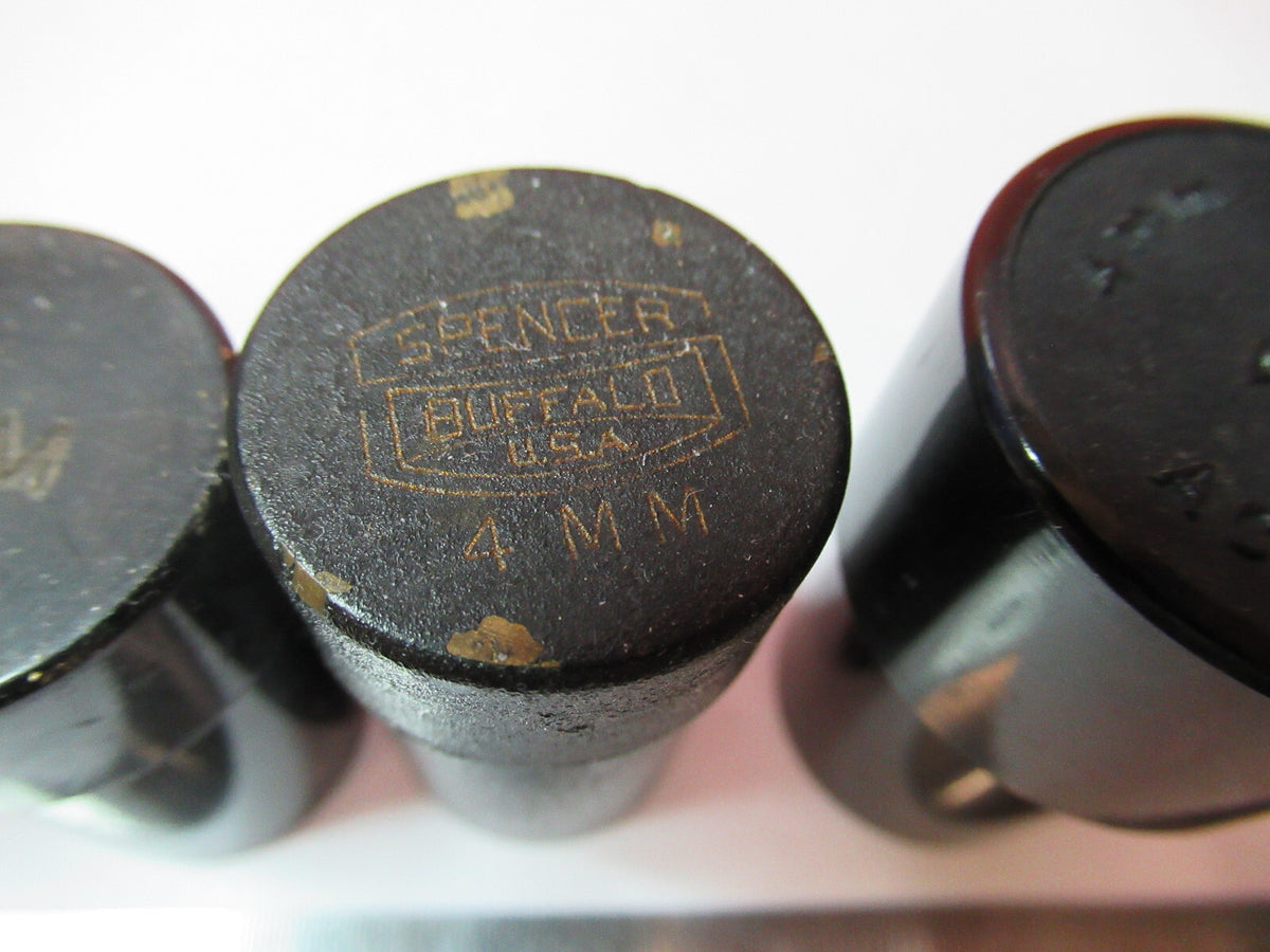 ANTIQUE LOT OBJECTIVE CANISTERS MICROSCOPE PART OPTICS AS PICTURED X3-B-63