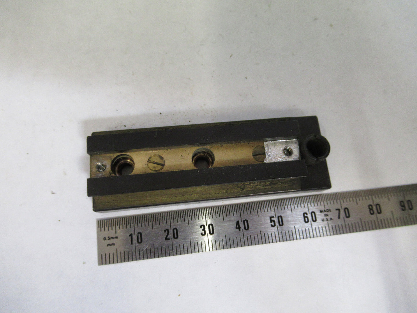 ANTIQUE BAUSCH LOMB DOVETAIL BRASS MICROSCOPE PART AS PICTURED S7-A-11