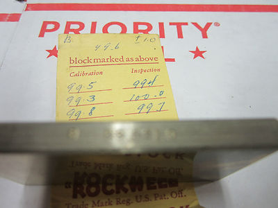 METROLOGY INSPECTION ROCKWELL HARDNESS TEST STANDARD BIN#5-23