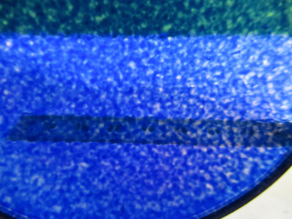 OPTICAL WEIRD BLUE GLASS CONCAVE CONVEX FILTER OPTICS  AS PICTURED X9-B-79