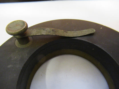 ANTIQUE BAUSCH LOMB POL STAGE TABLE BRASS MICROSCOPE PART AS PICTURED Y1-A-45