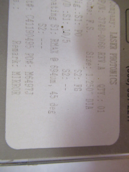 OPTICAL ex-NASA COATED LENS PRO LASER OPTICS AS PICTURED Y1-A-07