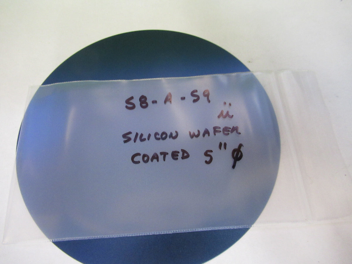 SILICON WAFER SINGLE CRYSTAL 5" DIAMETER COATED AS PICTURED &S8-A-59