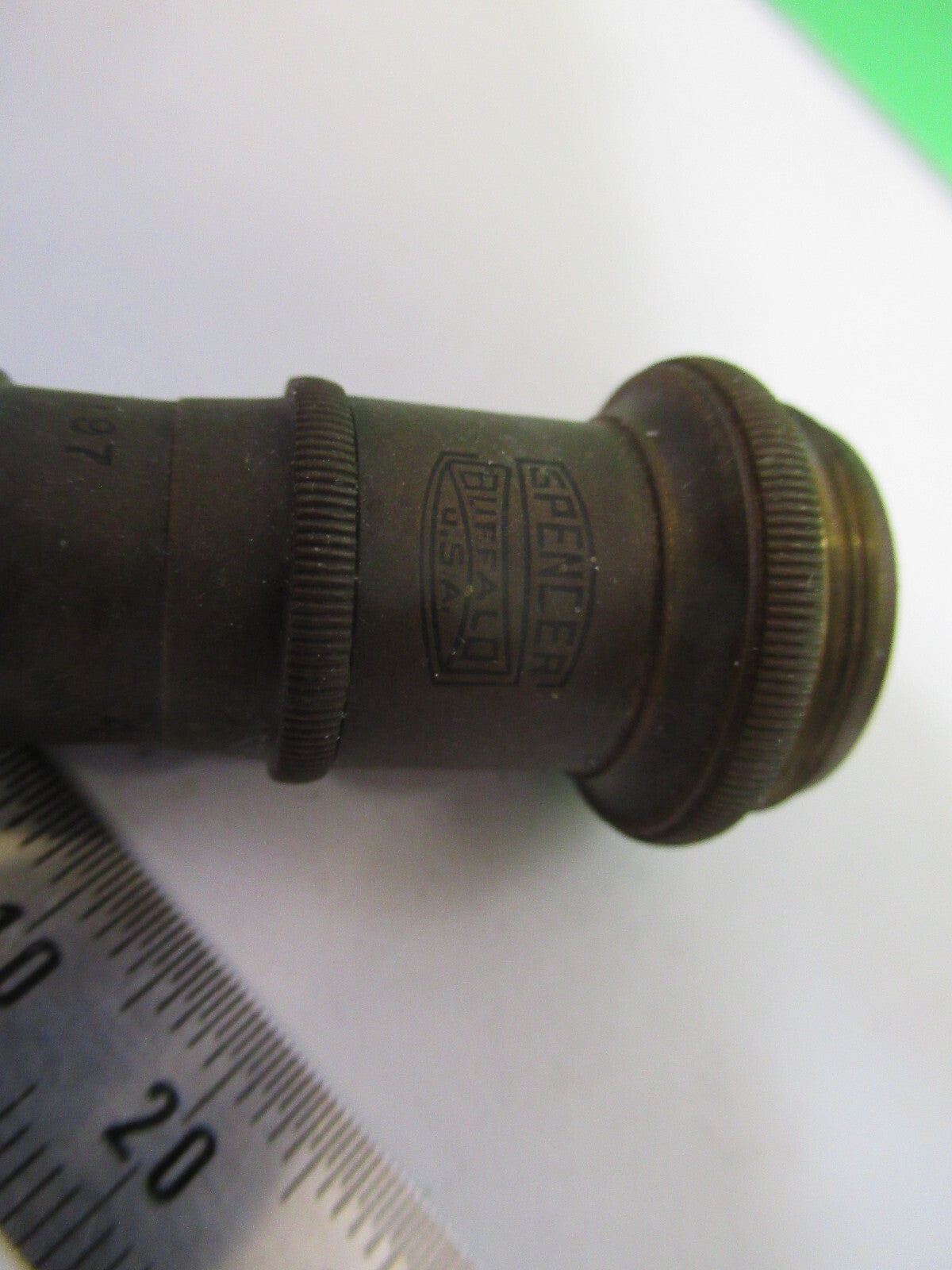RUSTY ANTIQUE BRASS SPENCER OBJECTIVE MICROSCOPE PART AS PICTURED &H9-A-45