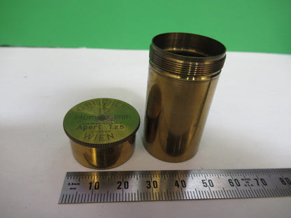 ANTIQUE BRASS EMPTY REICHERT AUSTRIA OBJECTIVE CANISTER MICROSCOPE PART T6-A-14