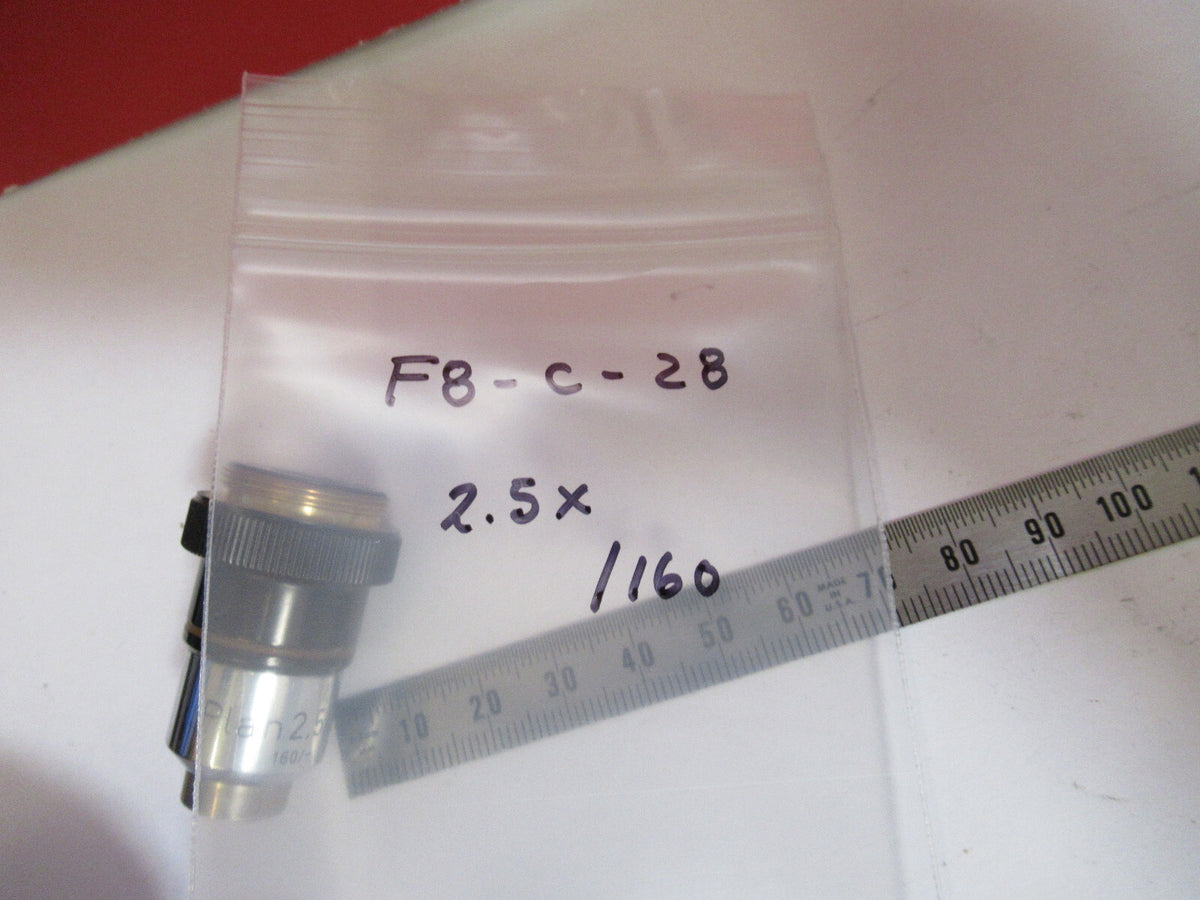 ZEISS GERMANY 2.5X /160 OBJECTIVE MICROSCOPE PART AS PICTURED F8-C-28
