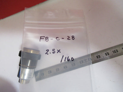 ZEISS GERMANY 2.5X /160 OBJECTIVE MICROSCOPE PART AS PICTURED F8-C-28