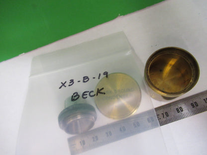 ANTIQUE BRASS DARK CONDENSER BECK UK + CANISTER MICROSCOPE PART AS PIC X3-B-19