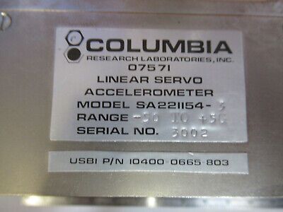 COLUMBIA RESEARCH LINEAR ACCELEROMETER SERVO AIRCRAFT AS PICTURED PART P5-A-52