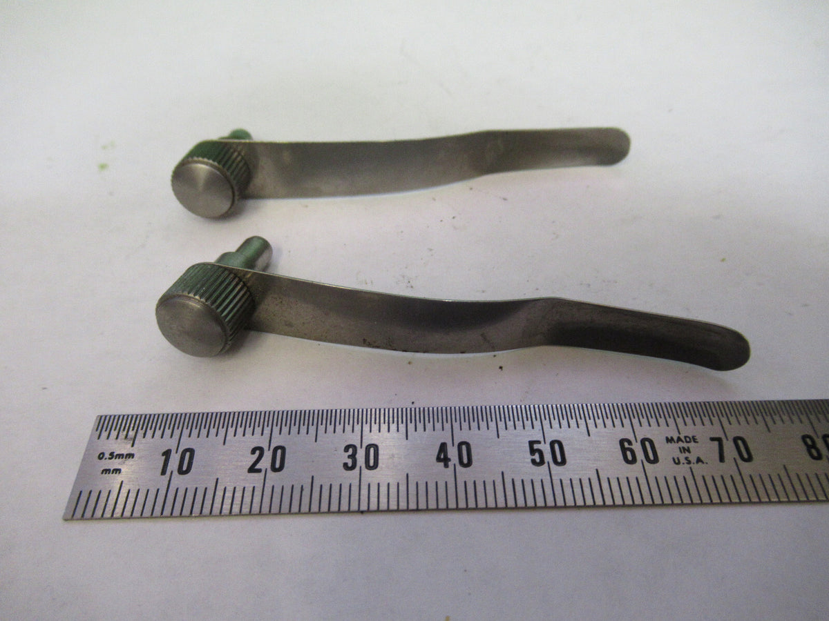 BAUSCH LOMB PAIR CLIPS STAGE MICROSCOPE PART AS PICTURED X9-B-66