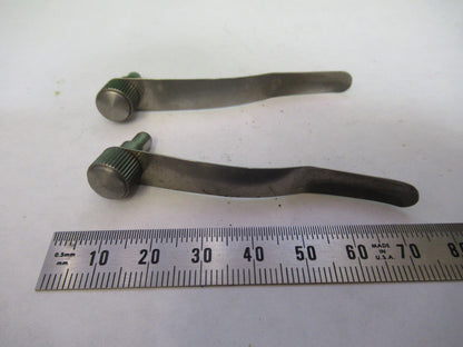 BAUSCH LOMB PAIR CLIPS STAGE MICROSCOPE PART AS PICTURED X9-B-66