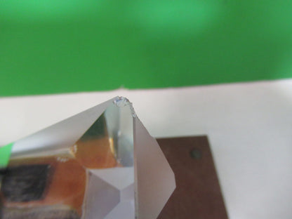 OPTICAL GLASS PRISM MOUNTED [chipped] MICROSCOPE OPTICS PART AS PICTURED 98-A-01