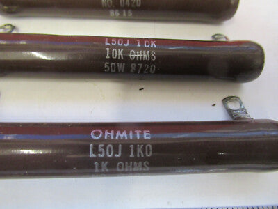 LOT POWER RESISTOR TUBULAR OHMITE 50W AS PICTURED &A7-B-03