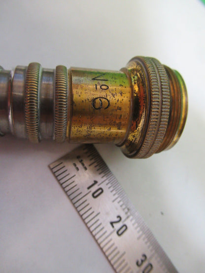 ANTIQUE BRASS REICHERT AUSTRIA OBJECTIVE MICROSCOPE PART AS PICTURED T6-A-38