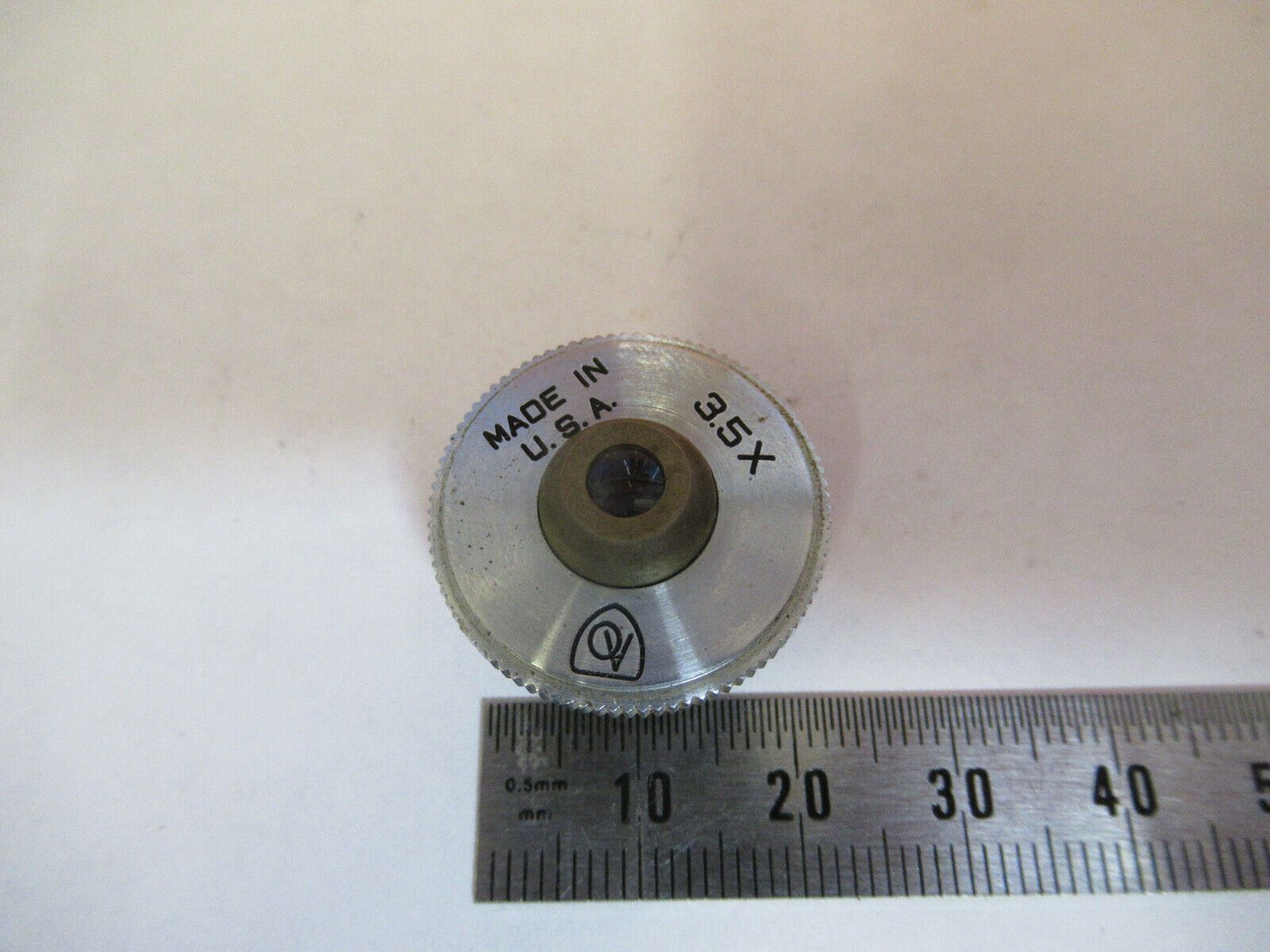 ANTIKES AMERIKANISCHES OPTIK-AO-3,5-FACHES OBJEKTIV-MIKROSKOPTEIL WIE ABGEBILDET &amp;P9-A-25 