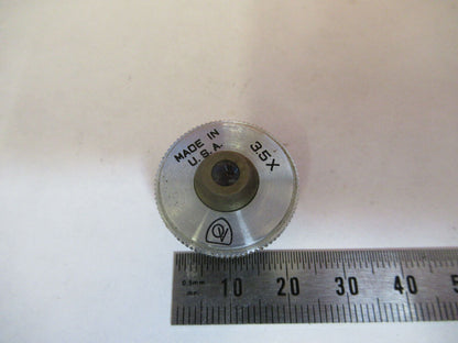 ANTIKES AMERIKANISCHES OPTIK-AO-3,5-FACHES OBJEKTIV-MIKROSKOPTEIL WIE ABGEBILDET &amp;P9-A-25 