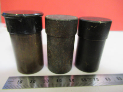 LOT 3EA ANTIQUE BRASS CANISTER OBJECTIVE  MICROSCOPE PART AS PICTURED S3-B-10
