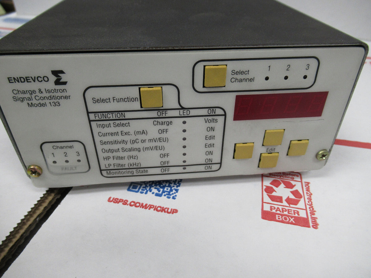 MEGGITT ENDEVCO 133 CHARGE ICP SIGNAL CONDITIONER for ACCELEROMETER TEST AS PIC