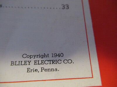 VINTAGE BROCHURE 1940 BLILEY ELECTRIC QUARTZ CRYSTAL FREQUENCY CONTROL #1 AS PIC