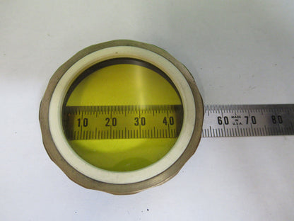 LARGE OPTICAL YELLOW GLASS FILTER OPTICS AS PICTURED &W9-B-47