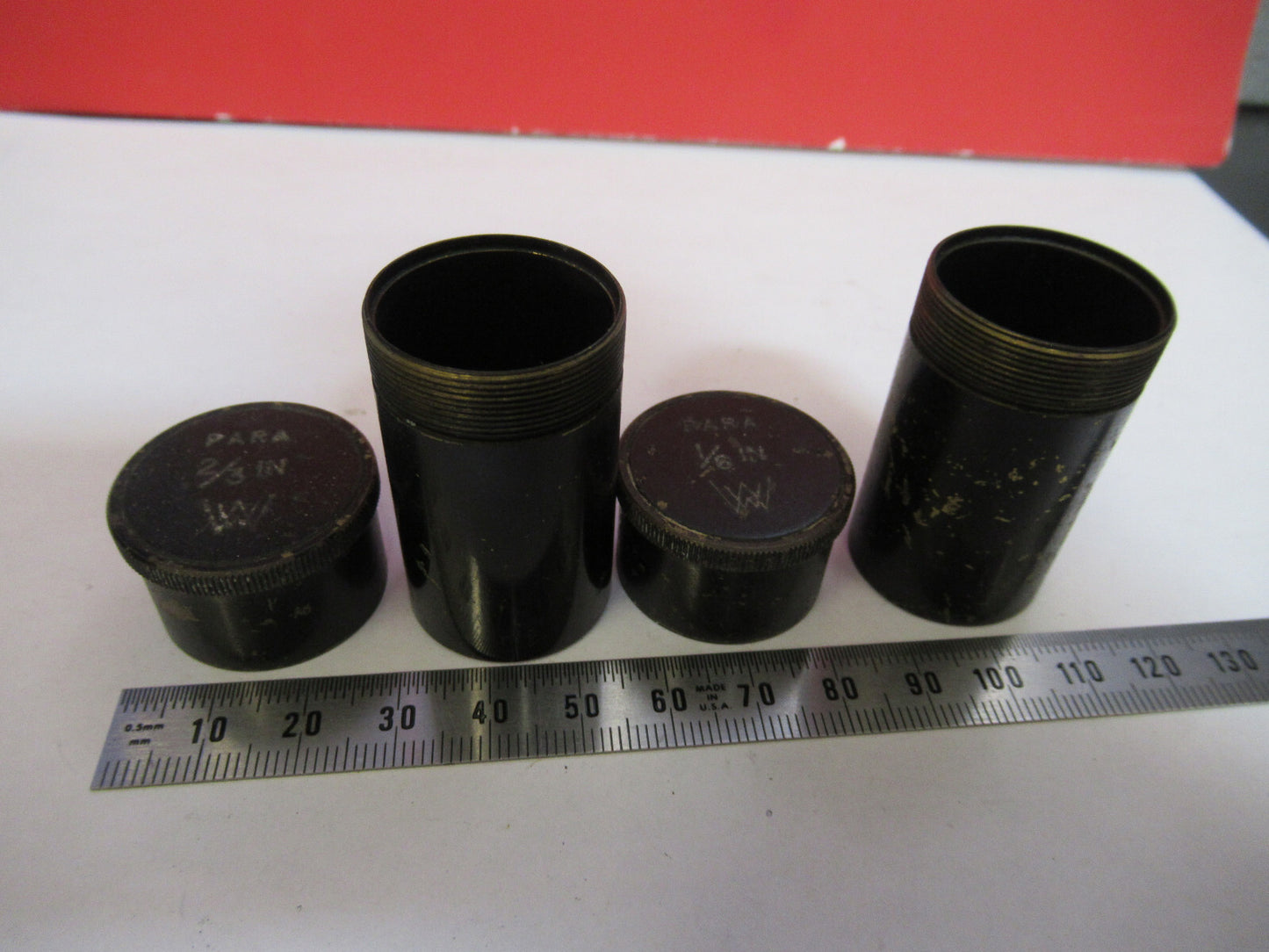 ANTIQUE BRASS CANISTER OBJECTIVE WATSON UK MICROSCOPE PART AS PICTURED S3-B-09
