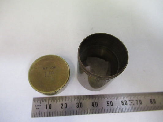 Antique Brass Grunow Rare Empty Objective Canister