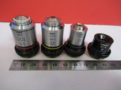 Olympus Japan Lot 100X 40X 10X 4X Microscope Part Objective