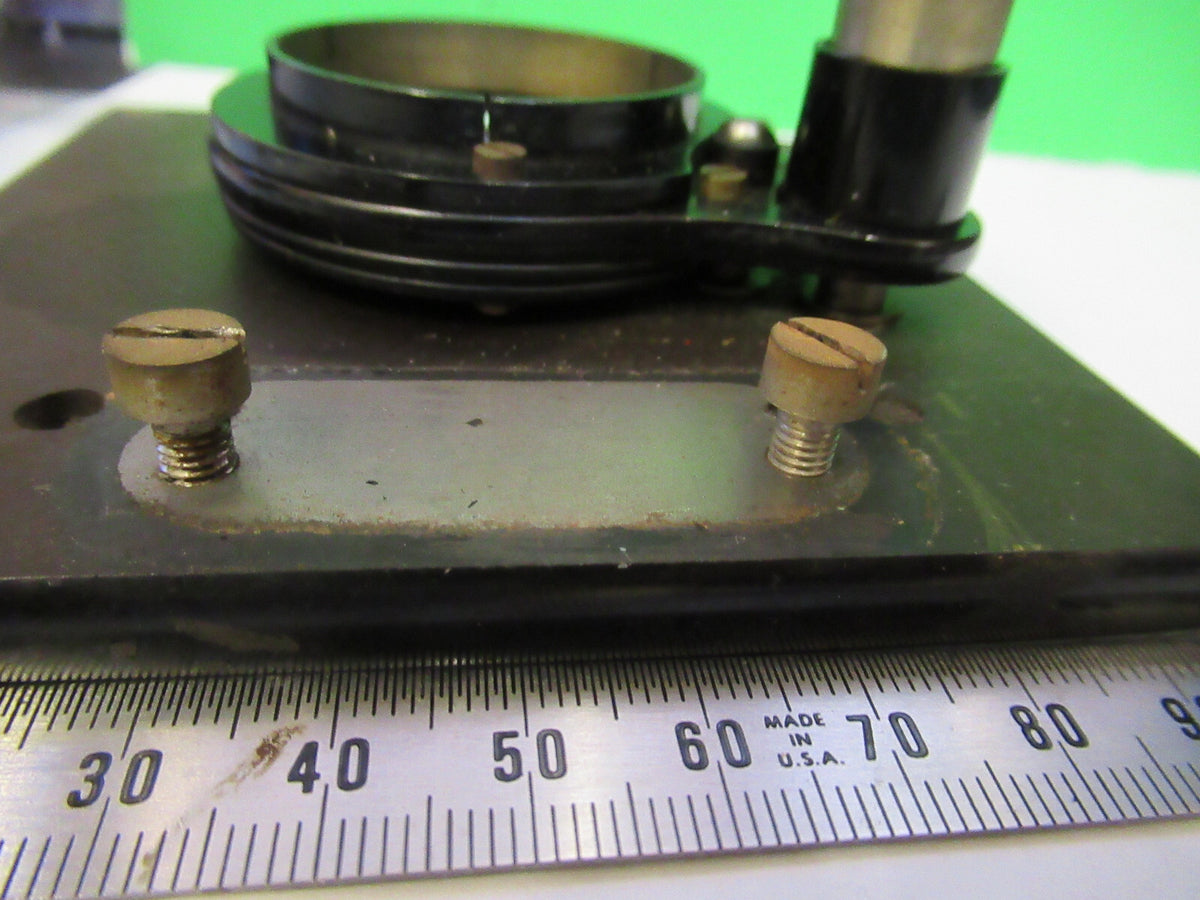 ANTIQUE BAUSCH LOMB STAGE TABLE + IRIS BRASS MICROSCOPE PART AS PICTURED S1-B-07