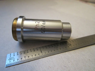 MICROSCOPE PART OPTICS OBJECTIVE PH2 40X CARL ZEISS GERMANY AS IS  BIN#RED