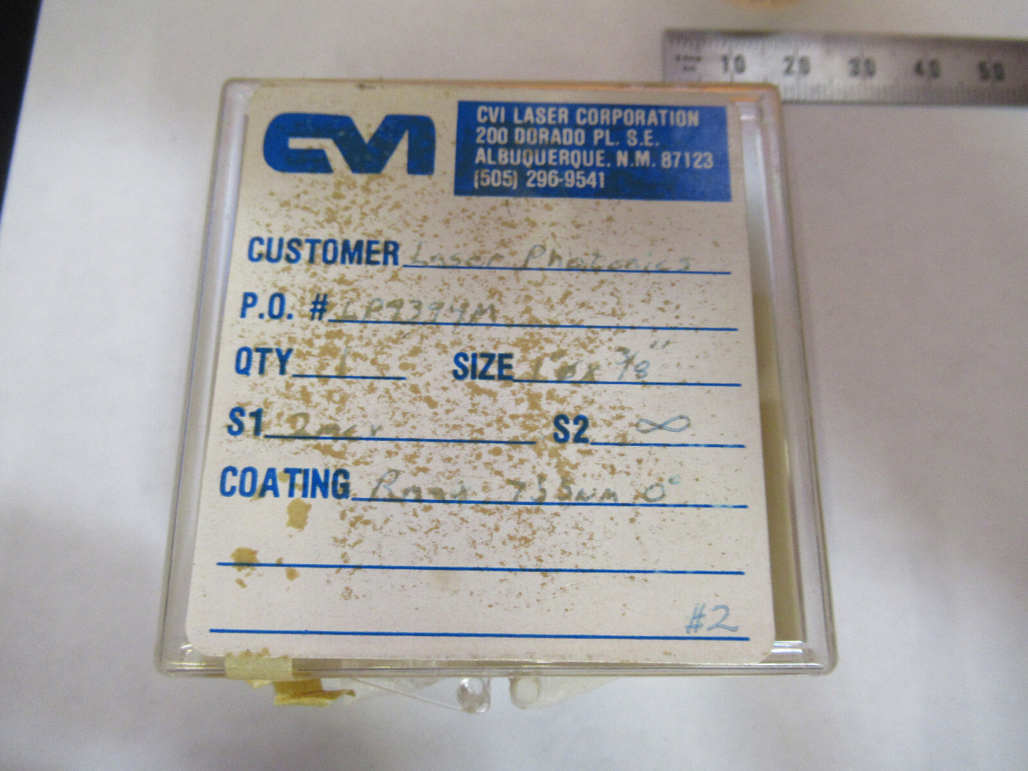 OPTICAL ex-NASA COATED LENS  PRO LASER OPTICS AS PICTURED Y4-A-78