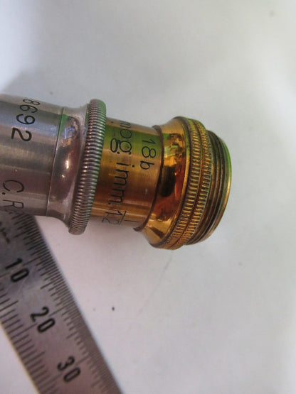 ANTIQUE BRASS REICHERT AUSTRIA OBJECTIVE MICROSCOPE PART AS PICTURED T6-A-39