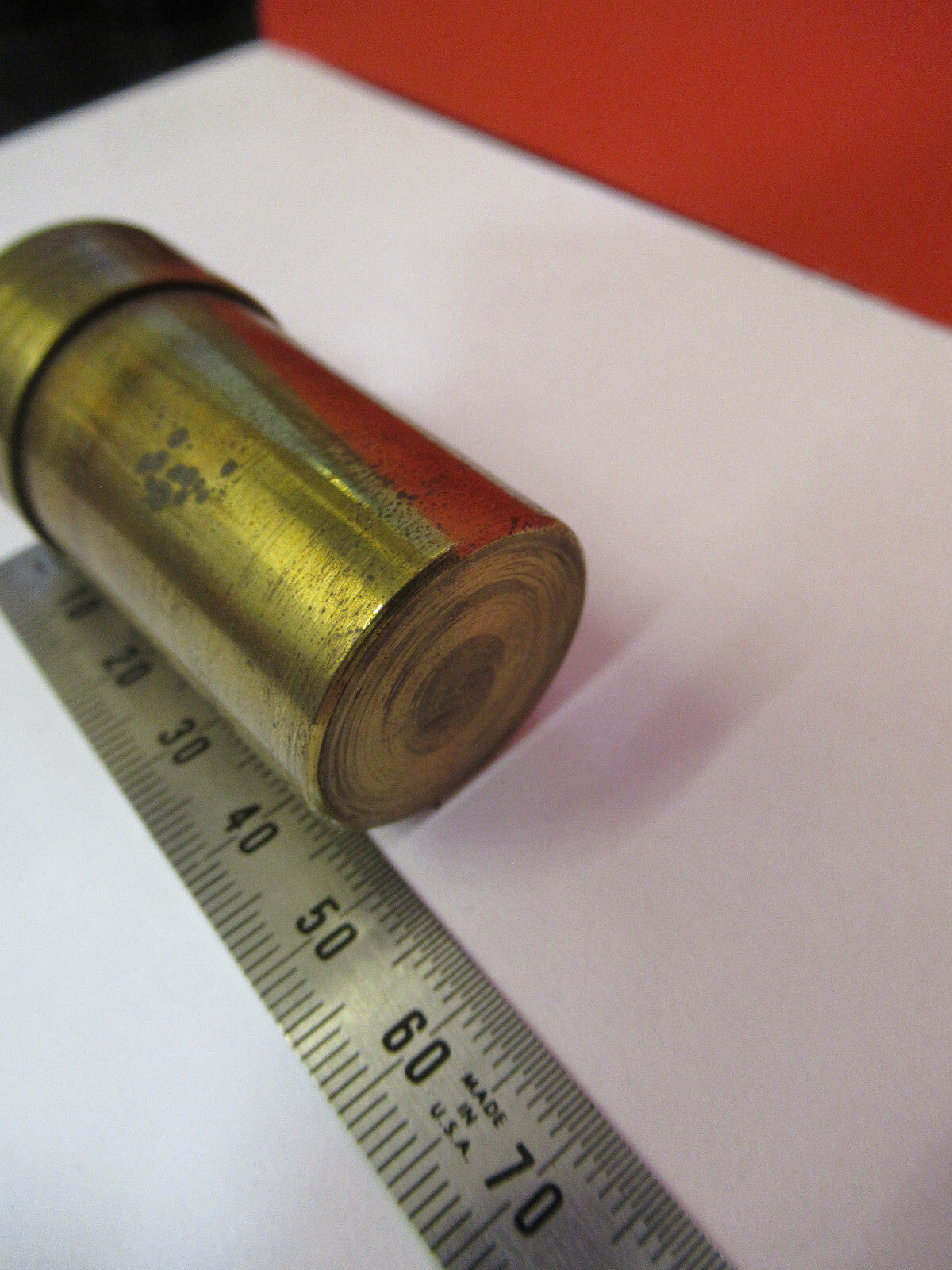 ANTIQUE BRASS ERNST LEITZ GERMANY EMPTY OBJECTIVE CANISTER AS PICTURED Y5-A-14