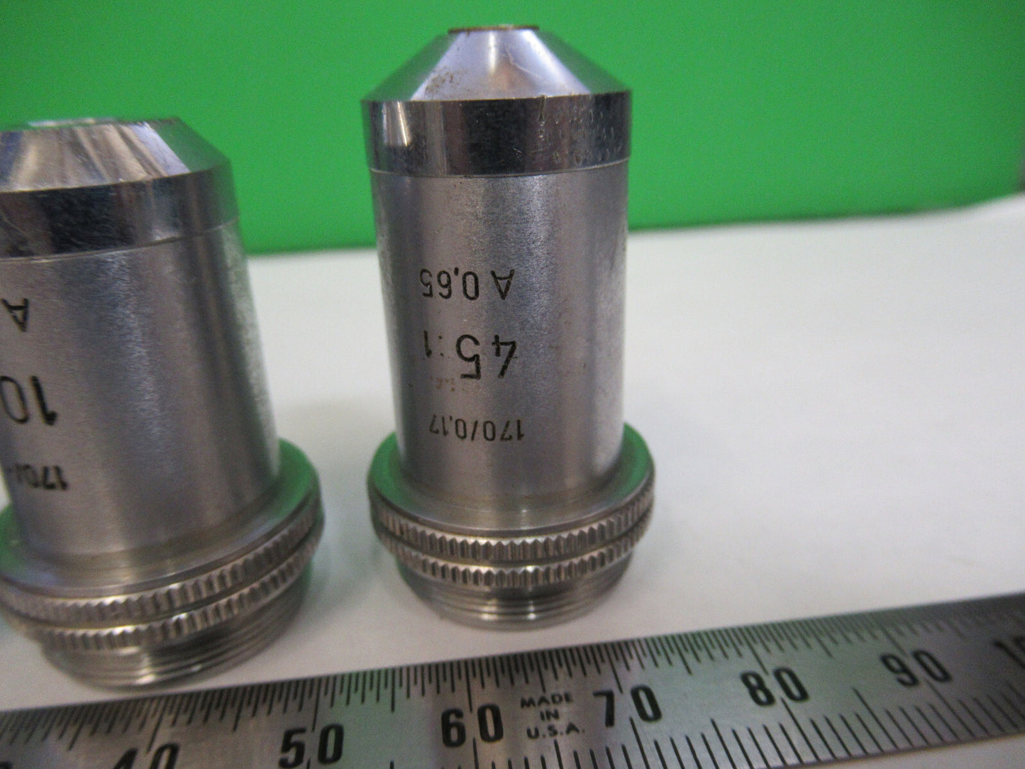 Ernst Leitz Wezlar Lot Objectives 3.5X 10X 45X Microscope Part