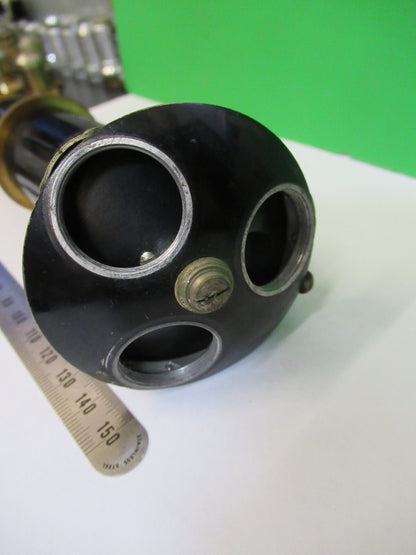 Antique Brass Bausch & Lomb Tubus + Nosepiece Microscope Part