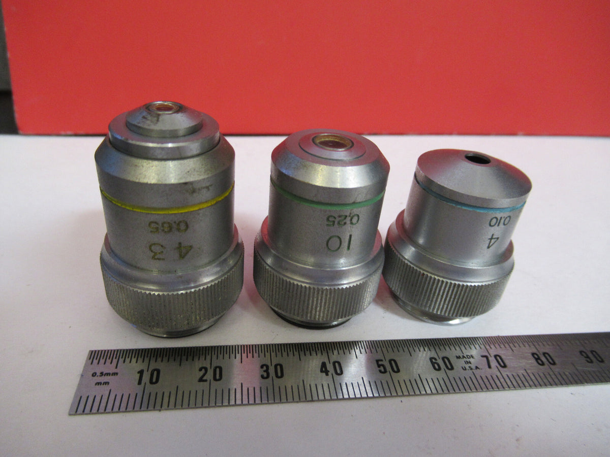 SWIFT LOT 43X 10X 4X MICROSCOPE PART OBJECTIVE AS PICTURED Y5-A-52