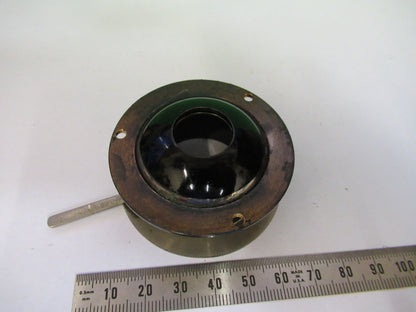 ANTIQUE BRASS LEITZ GERMANY CONDENSER IRIS MICROSCOPE PART AS PICTURED V3-A-37