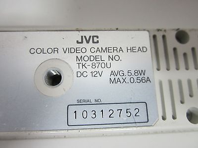MICROSCOPE INSPECTION VIDEO CAMERA CCD JVC TK-870U AS IS OPTICS  BIN#N4-01