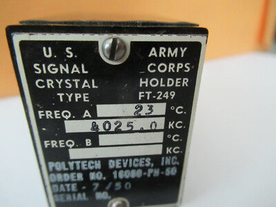 U.s. Army Signal Corps Resonator Quartz Crystal Frequency Control AS Pic