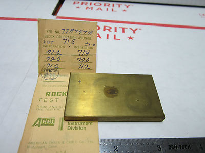 METROLOGY INSPECTION ROCKWELL HARDNESS TEST STANDARD BIN#5-32